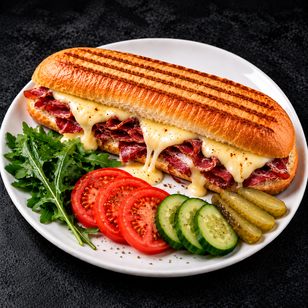 SANDVİÇ EKMEĞİNE PASTIRMA KAŞARLI TOST