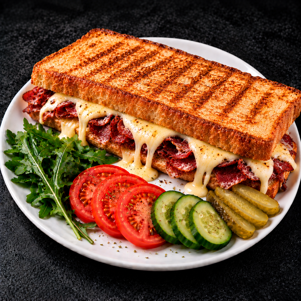 AYVALIK EKMEĞİNE PASTIRMA KAŞARLI TOST