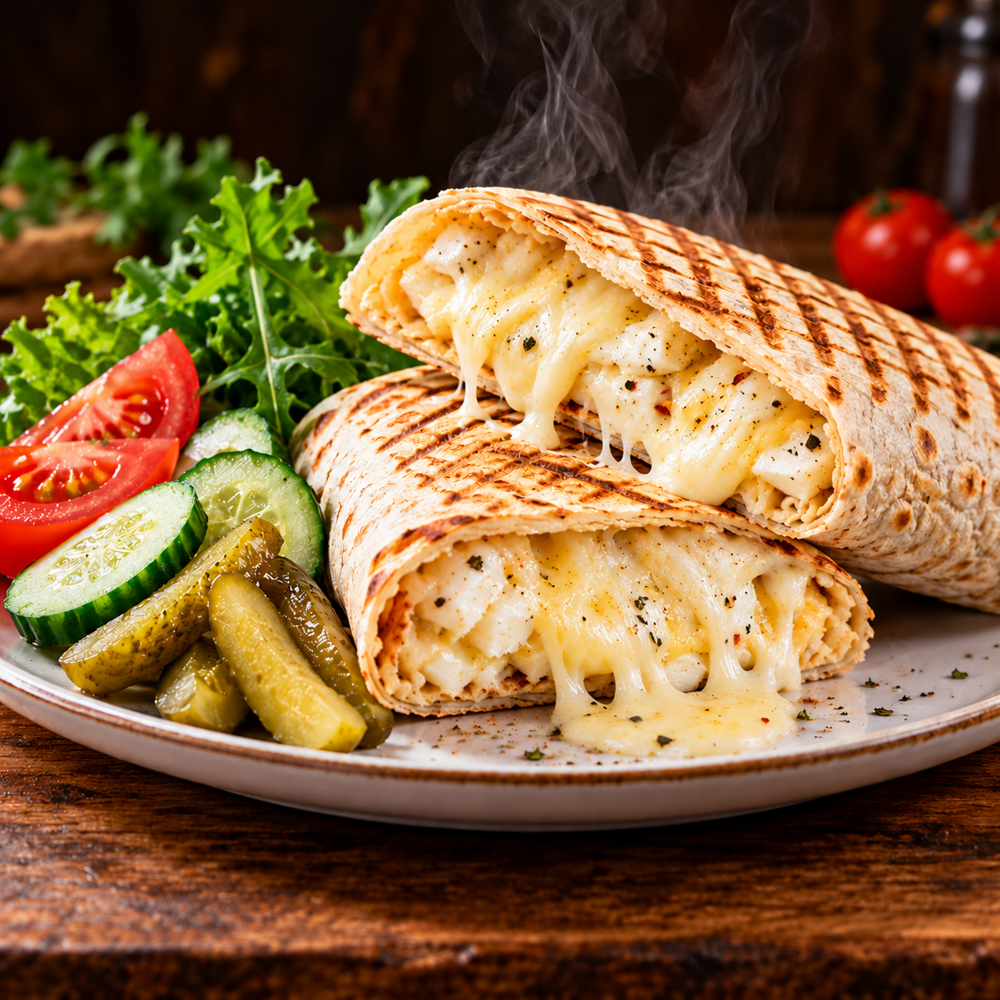 LAVAŞ EKMEĞİNE 3 ÇEŞİT PEYNİRLİ TOST